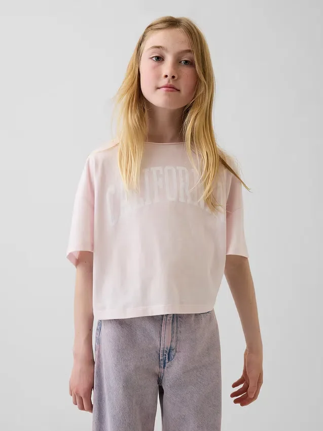T-shirt oversize per bambini con scollo ampio