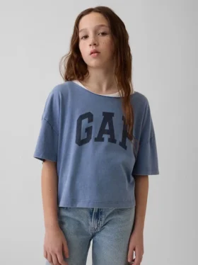 T-shirt oversize per bambini con scollo ampio