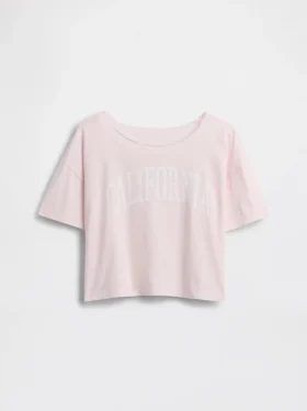 T-shirt oversize per bambini con scollo ampio
