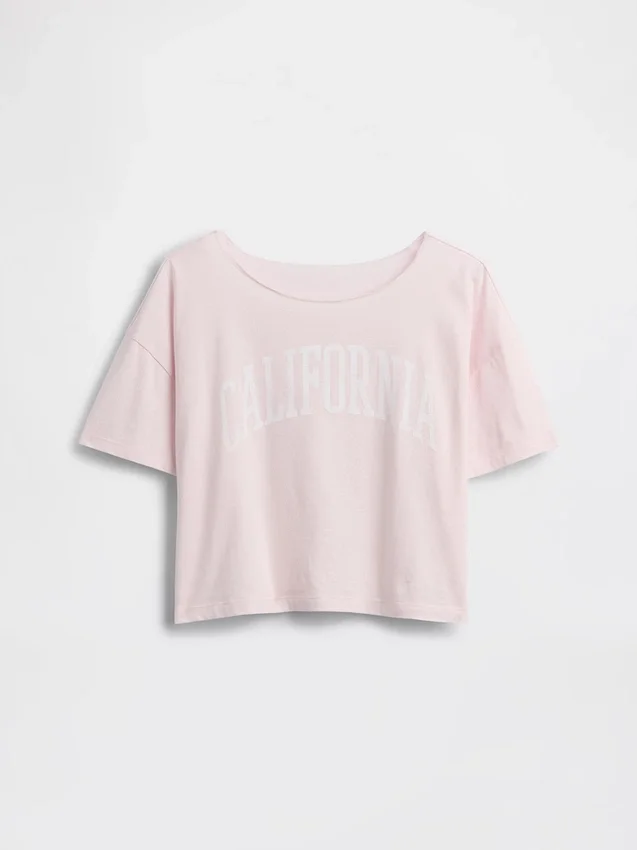 T-shirt oversize per bambini con scollo ampio