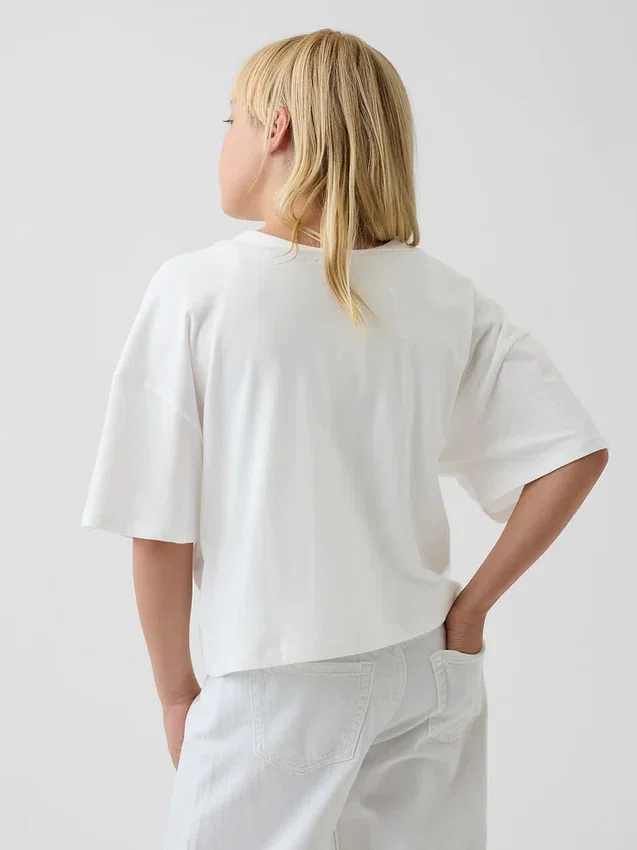 T-shirt oversize per bambini con scollo ampio