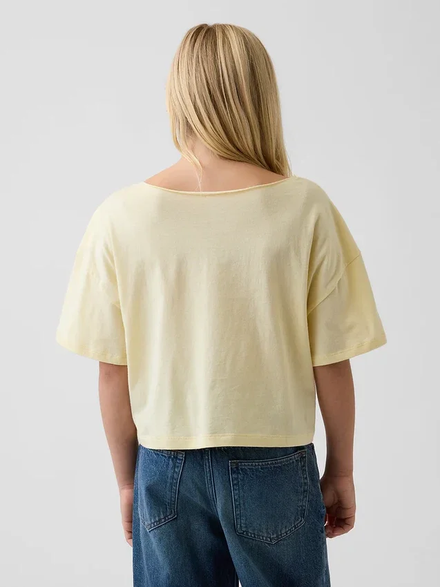 T-shirt oversize per bambini con scollo ampio
