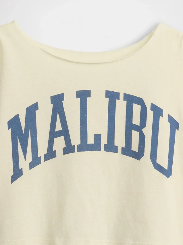 T-shirt oversize per bambini con scollo ampio