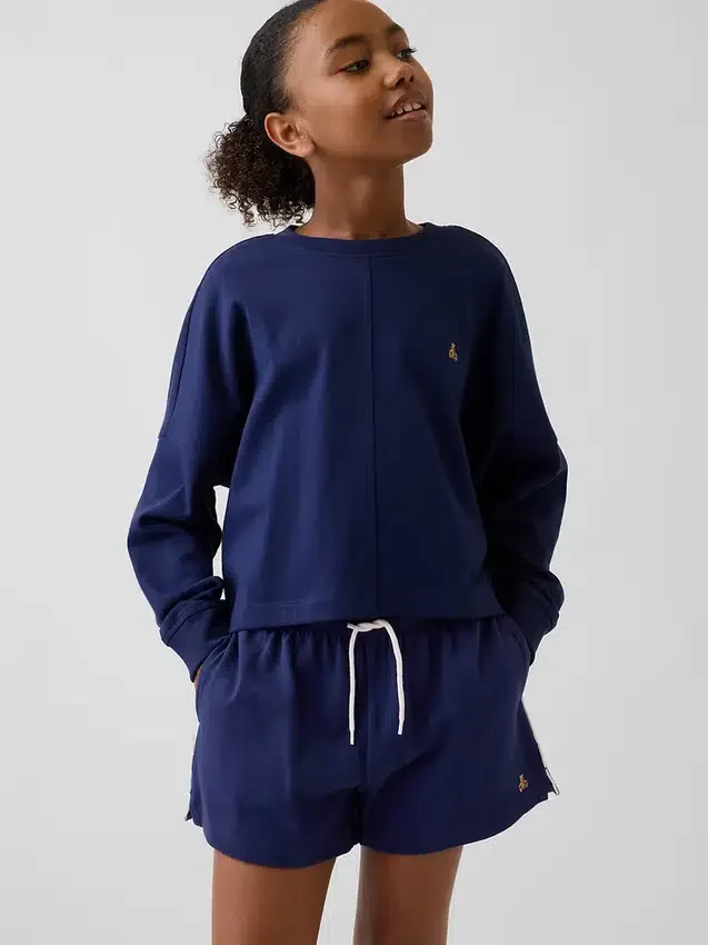 T-shirt oversize per bambini in tessuto pesante con cuciture a vista