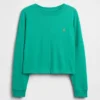 T-shirt oversize per bambini in tessuto pesante con cuciture a vista