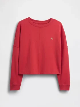 T-shirt oversize per bambini in tessuto pesante con cuciture a vista