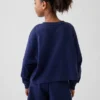 T-shirt oversize per bambini in tessuto pesante con cuciture a vista