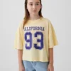 T-shirt oversize squadrata con logo dello Stato per bambini