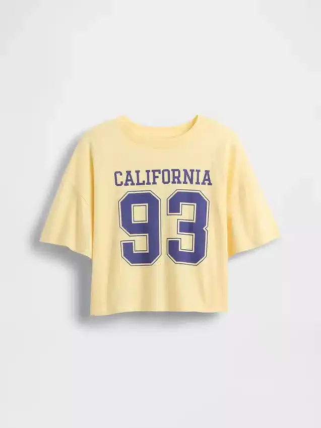T-shirt oversize squadrata con logo dello Stato per bambini