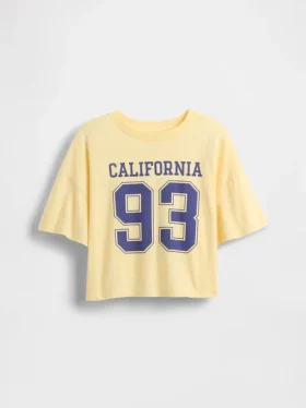 T-shirt oversize squadrata con logo dello Stato per bambini