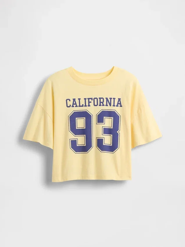 T-shirt oversize squadrata con logo dello Stato per bambini