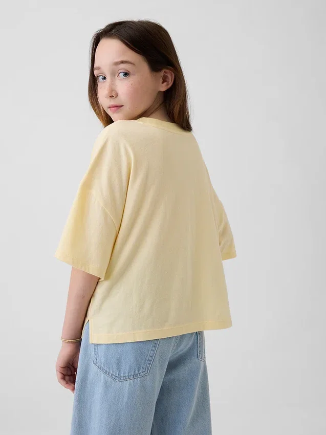 T-shirt oversize squadrata con logo dello Stato per bambini