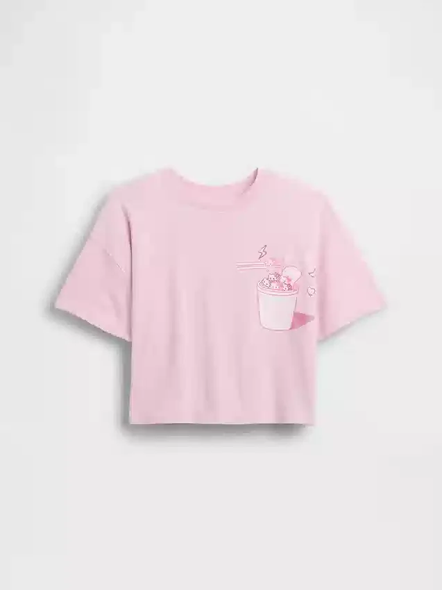 T-shirt oversize squadrata Hello Kitty per bambini