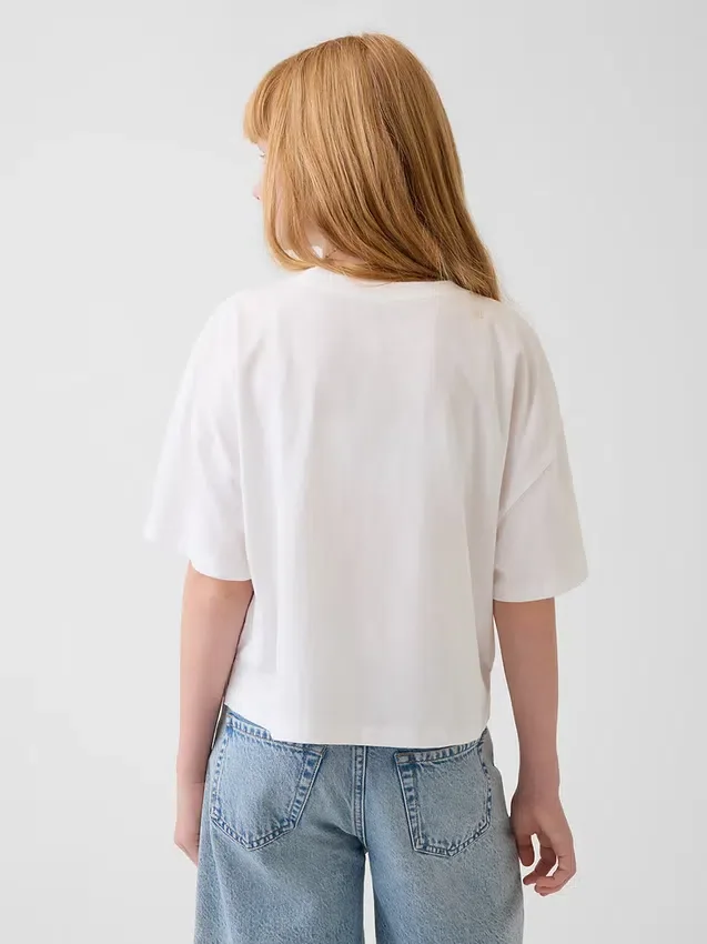T-shirt oversize squadrata per bambini
