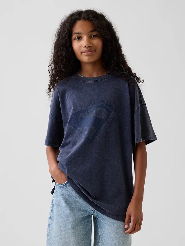 T-shirt oversize Supergirl per bambini