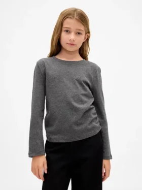 T-shirt per bambini con arricciature sui fianchi