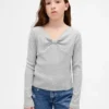 T-shirt per bambini con collo a fiocco
