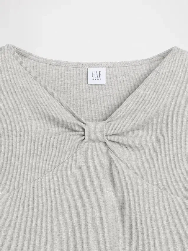 T-shirt per bambini con collo a fiocco