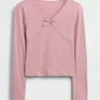T-shirt per bambini con fiocco incrociato sul davanti