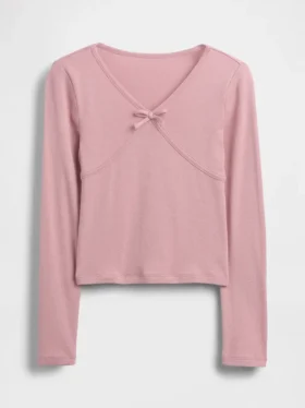 T-shirt per bambini con fiocco incrociato sul davanti