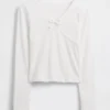 T-shirt per bambini con fiocco incrociato sul davanti