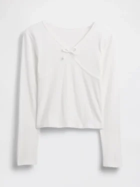 T-shirt per bambini con fiocco incrociato sul davanti