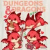T-shirt per bambini con grafica Chibi di Dungeons & Dragons