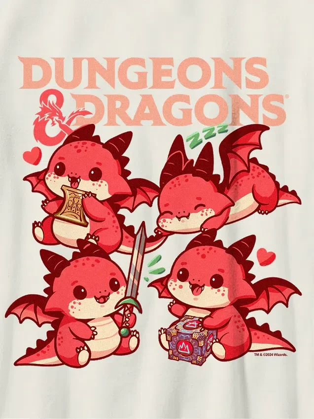 T-shirt per bambini con grafica Chibi di Dungeons & Dragons