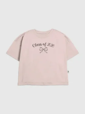 T-shirt per bambini con grafica "Class of 2026" e fiocco