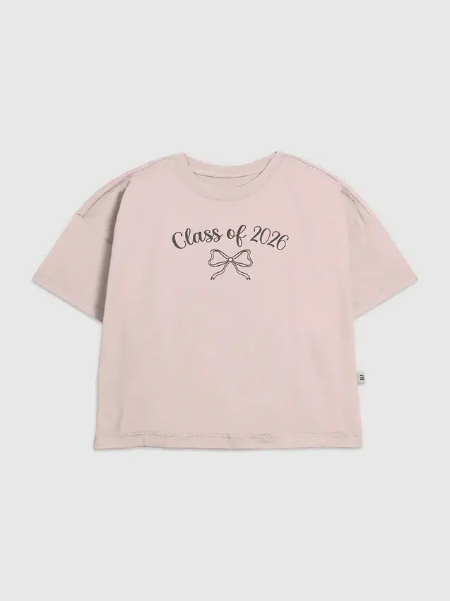 T-shirt per bambini con grafica "Class of 2026" e fiocco