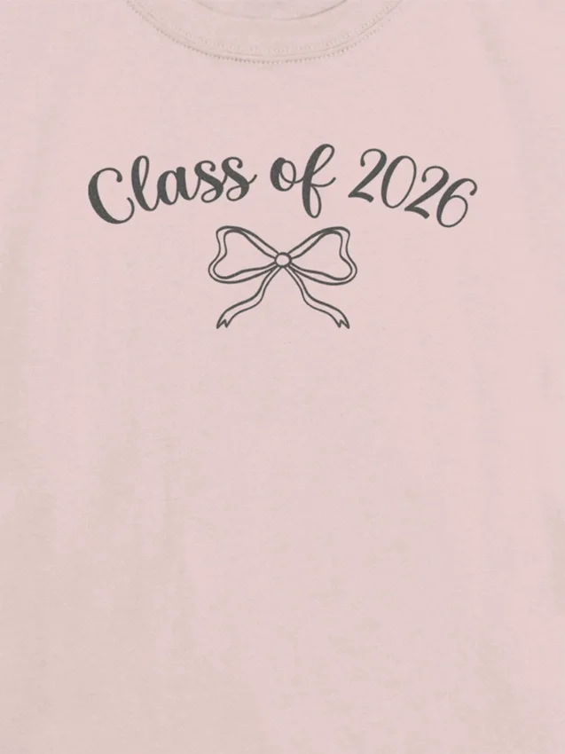 T-shirt per bambini con grafica "Class of 2026" e fiocco