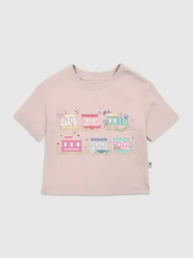 T-shirt per bambini con grafica "Colorful Train"