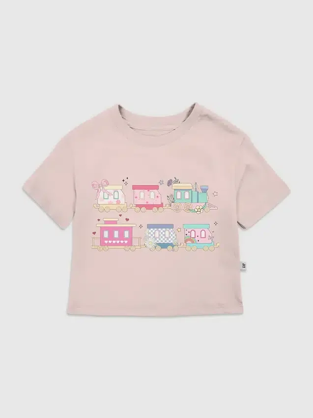 T-shirt per bambini con grafica "Colorful Train"