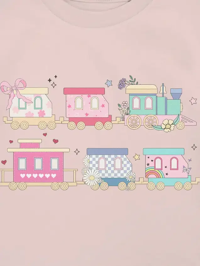 T-shirt per bambini con grafica "Colorful Train"