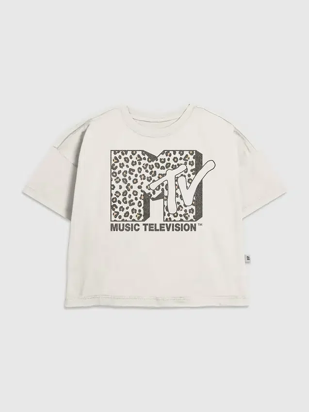 T-shirt per bambini con grafica del logo MTV Leopard