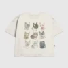 T-shirt per bambini con grafica "Facce di gatto"