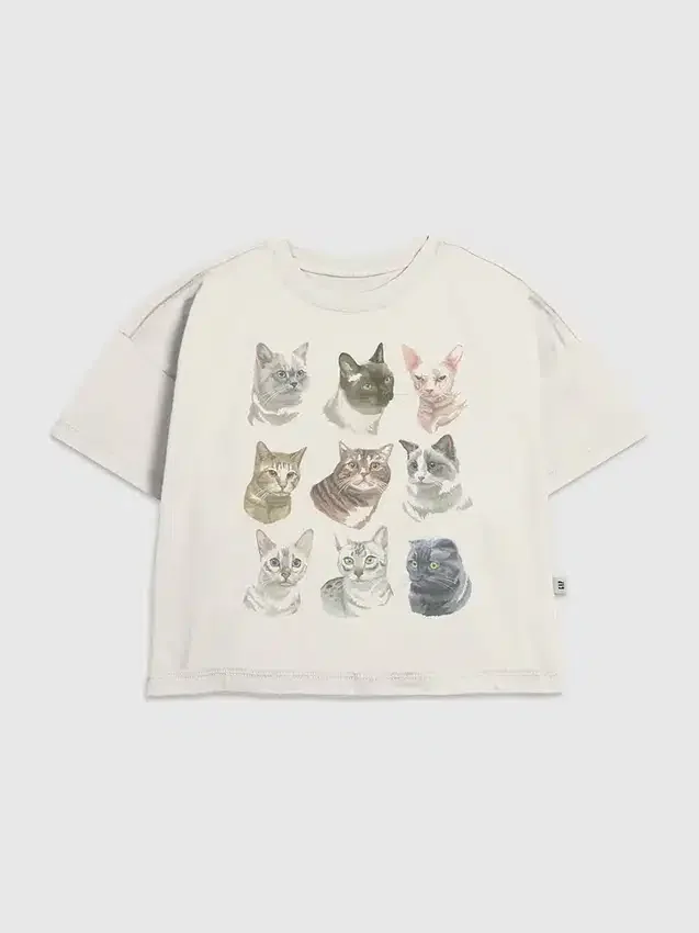 T-shirt per bambini con grafica "Facce di gatto"