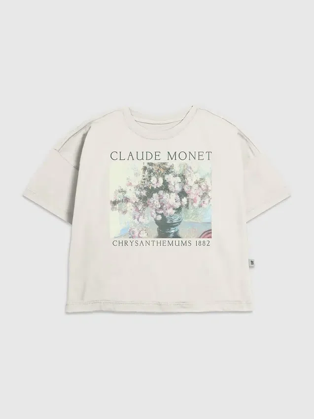 T-shirt per bambini con grafica floreale di Monet