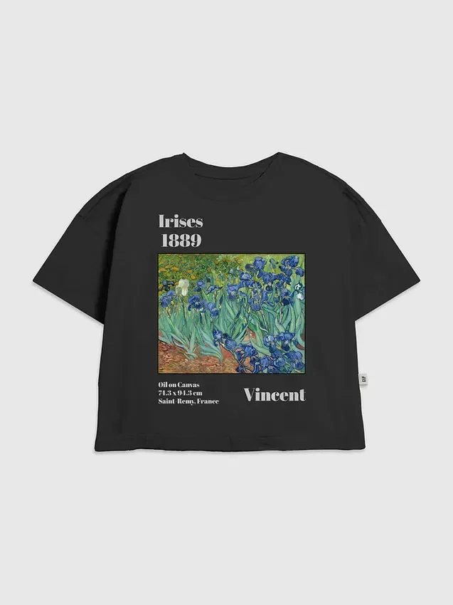 T-shirt per bambini con grafica "Iris" di Van Gogh