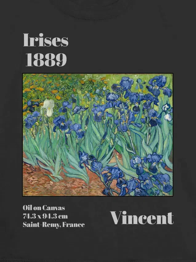 T-shirt per bambini con grafica "Iris" di Van Gogh
