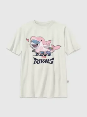 T-shirt per bambini con grafica "Lovey Jeff" della serie Marvel Rivals