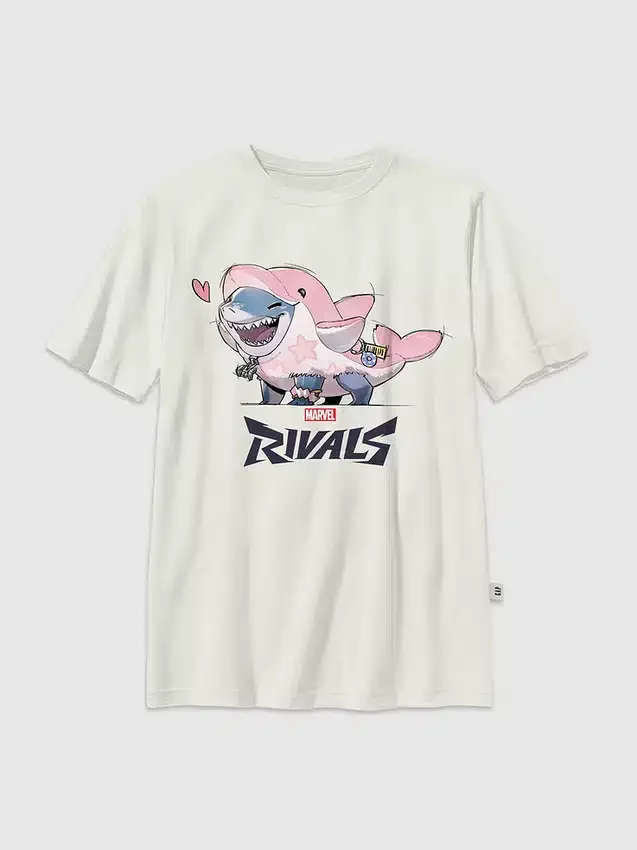 T-shirt per bambini con grafica "Lovey Jeff" della serie Marvel Rivals