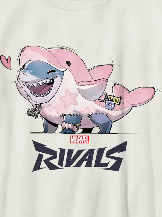 T-shirt per bambini con grafica "Lovey Jeff" della serie Marvel Rivals