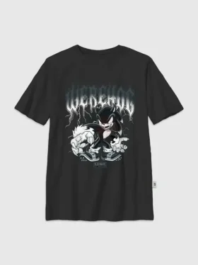 T-shirt per bambini con grafica metallizzata di Sonic the Hedgehog