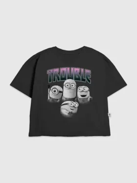 T-shirt per bambini con grafica "Minions Trouble"