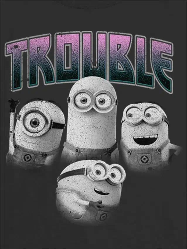 T-shirt per bambini con grafica "Minions Trouble"