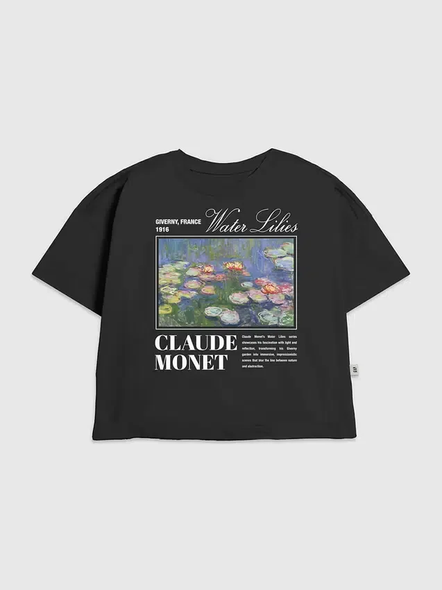 T-shirt per bambini con grafica “Ninfee di Monet”