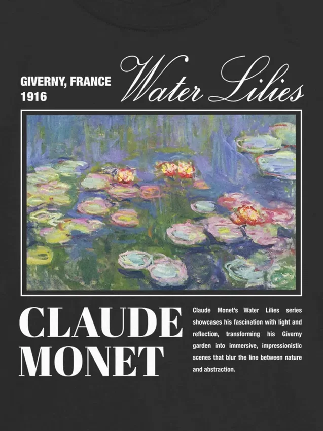 T-shirt per bambini con grafica “Ninfee di Monet”