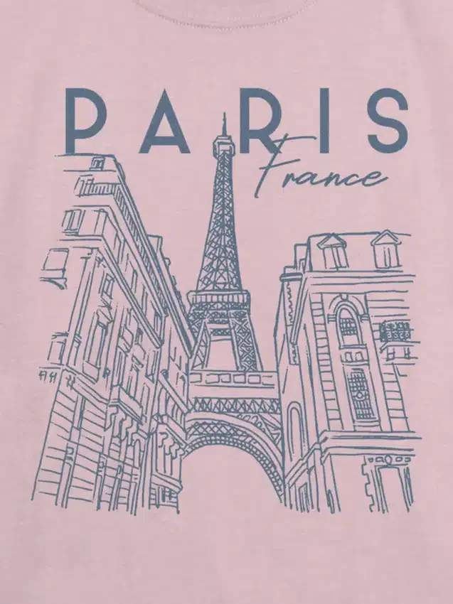 T-shirt per bambini con grafica "Paris Line Art"