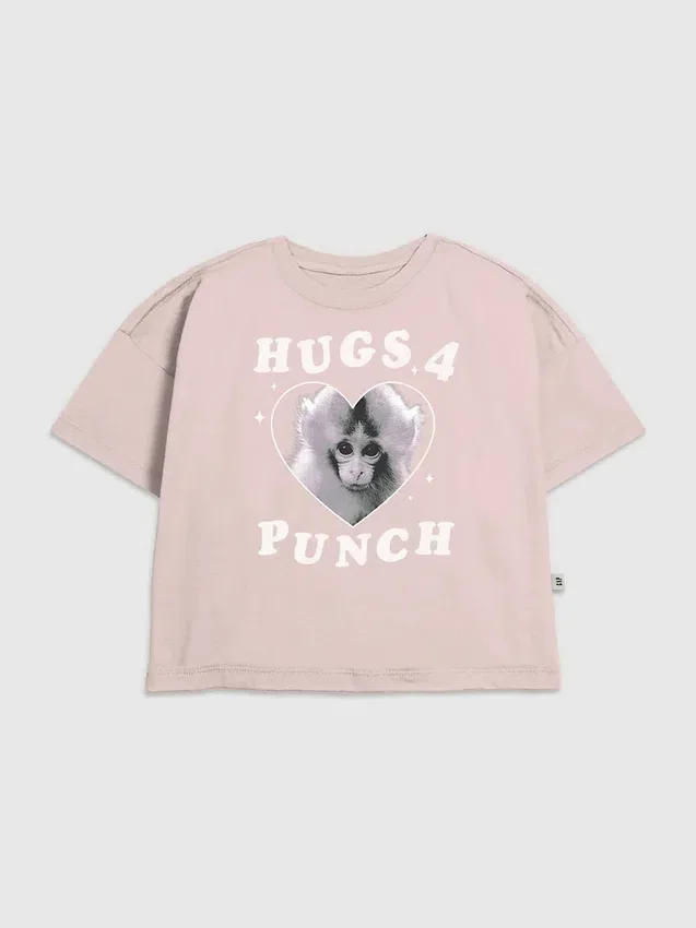 T-shirt per bambini con grafica “Punch the Monkey”